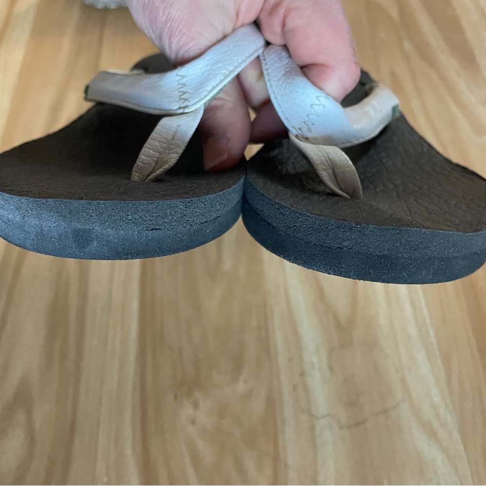 Ladies Sanuk Yoga Mat Wedge Flip Flops - Sz 8 - Picture 9 of 9